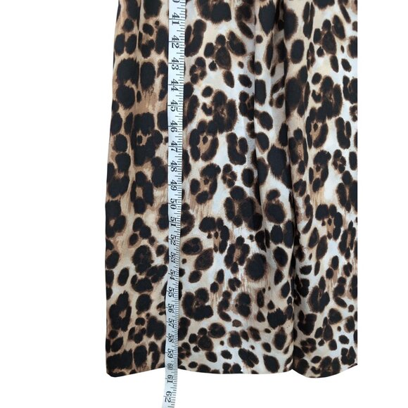 Bebe Jumpsuit Women 0 Animal Print Wide Leg Cut Out Chic Sexy Mob Wife Boho - Picture 14 of 14